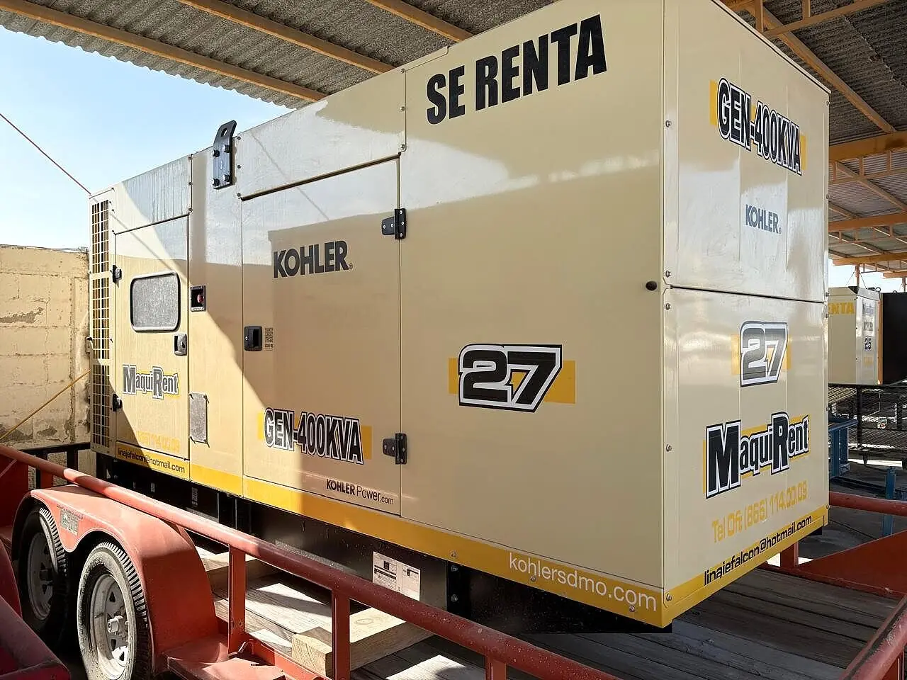Generador Kohler 400 kVA en renta en Monclova — Linaje Rent