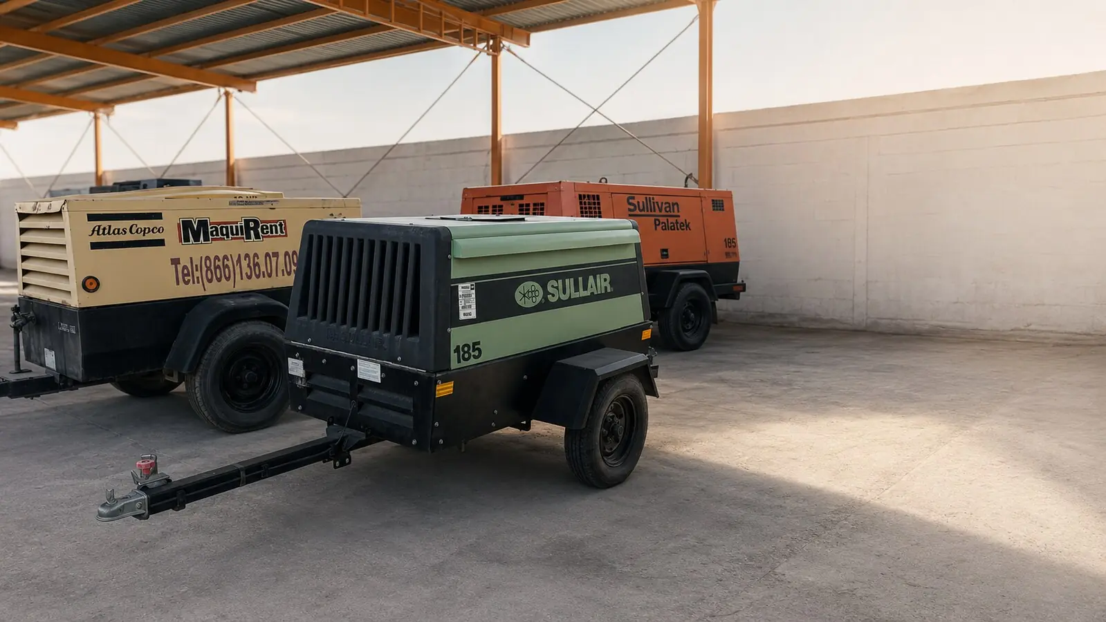 Compresores de aire industrial disponibles para renta en Linaje Rent